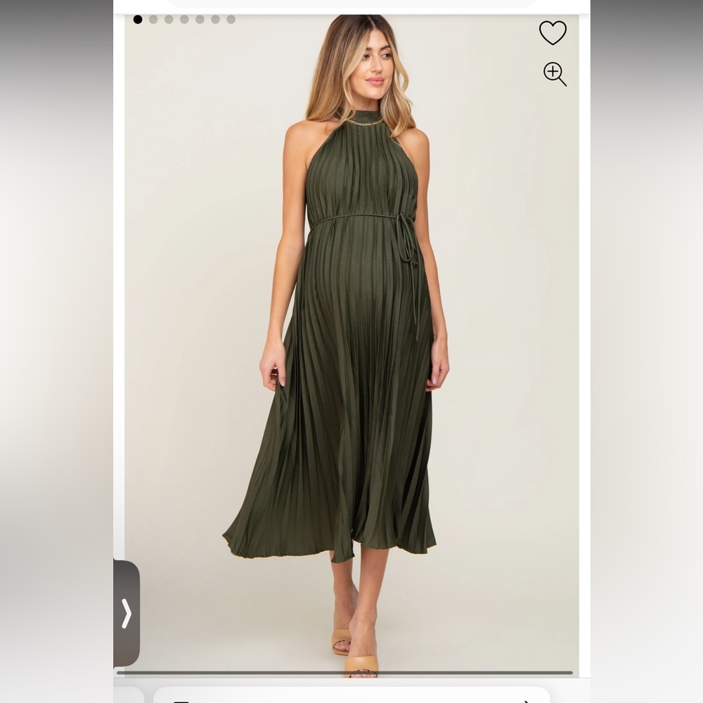 Pinkblush Green Halter Maternity Dress